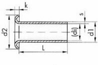 DIN 7340B. ГОСТ 12638-80. Пустотелая заклепка с полукруглой головкой. DIN 7340B. ГОСТ 12638-80. Пустотелая заклепка с полукруглой головкой.